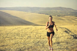 woman running hills